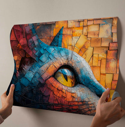 Majestic Cat - Mosaic Style Canvas Painting