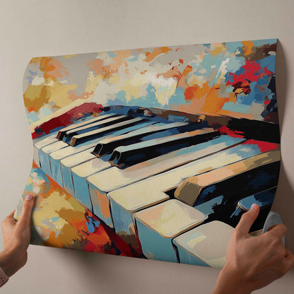 Colorful Abstract Piano Keys - Vibrant Canvas Art Print