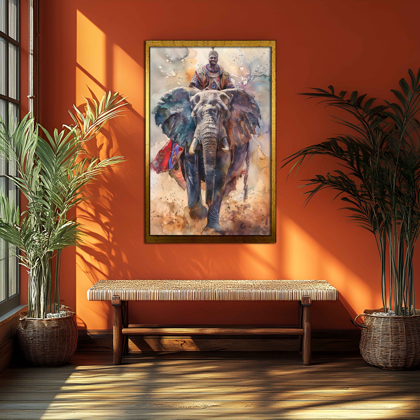 Vibrant Watercolor Splatter Elephant - Canvas Wall Art