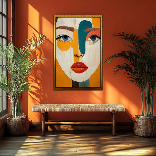 Modern Abstract Woman Portrait - Textured Oil Painting on Canvas