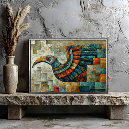 The Eternal Messenger: Abstract Global Mosaic Canvas