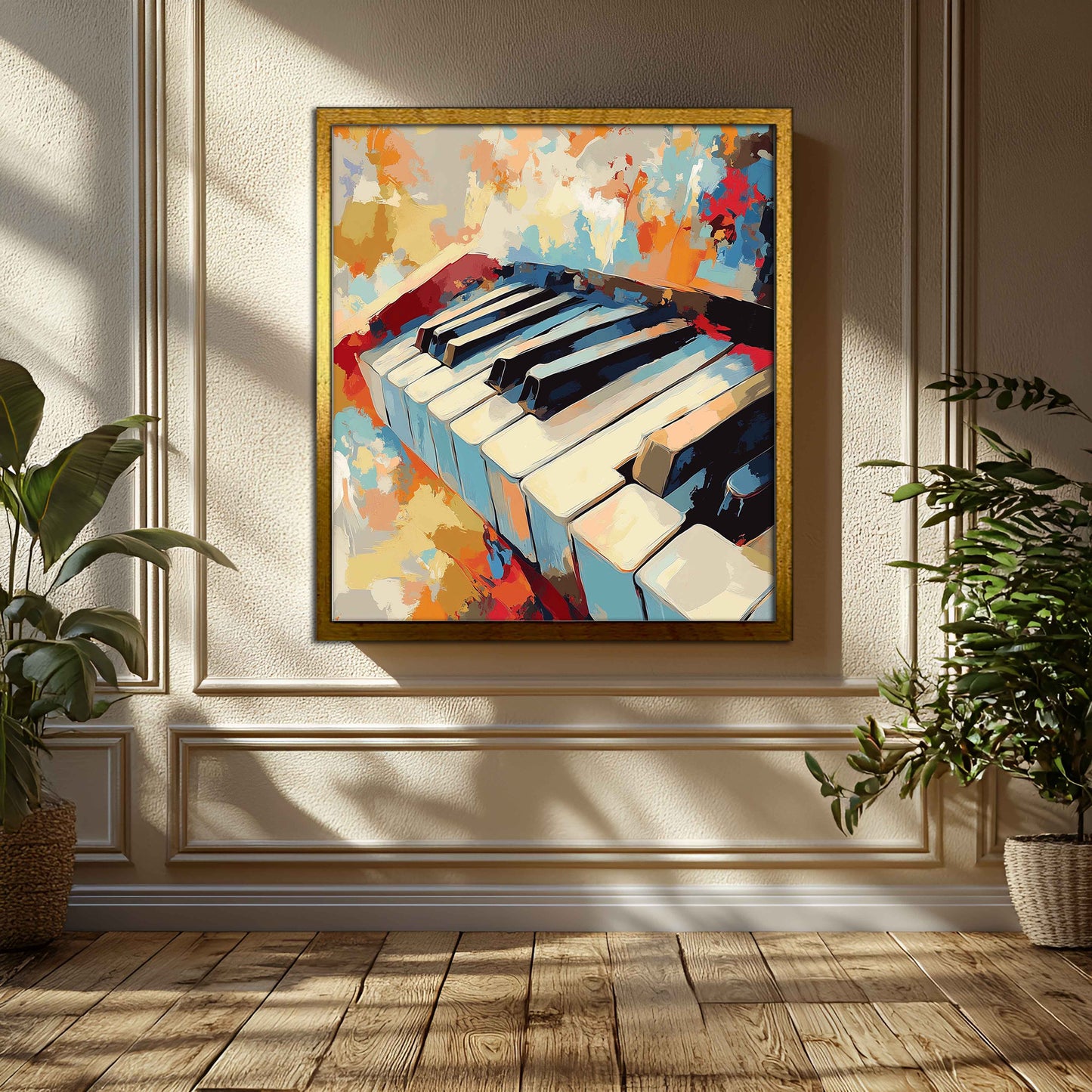 Colorful Abstract Piano Keys - Vibrant Canvas Art Print