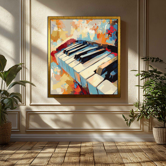 Colorful Abstract Piano Keys - Vibrant Canvas Art Print