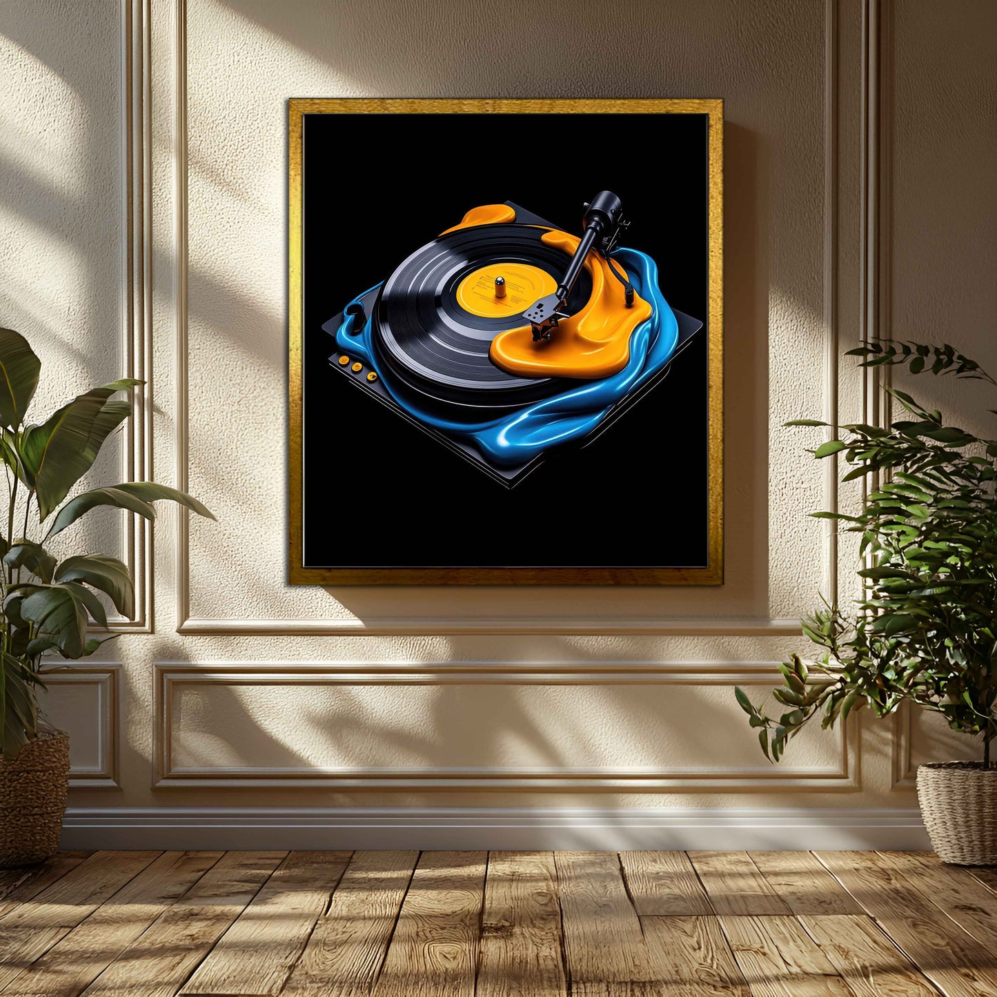 Liquid Rhythm | Surreal Melting Turntable Abstract Canvas Art