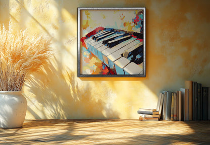 Colorful Abstract Piano Keys - Vibrant Canvas Art Print