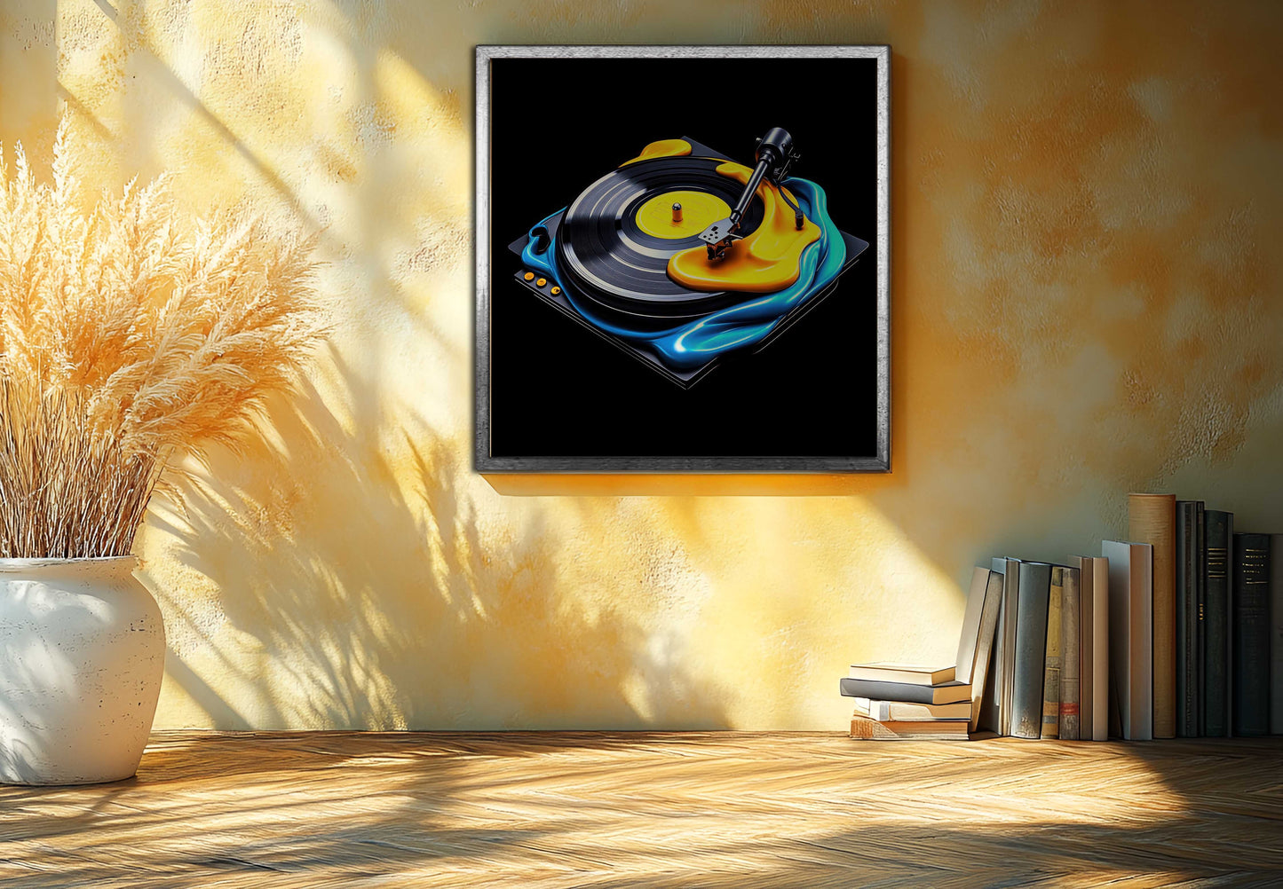 Liquid Rhythm | Surreal Melting Turntable Abstract Canvas Art