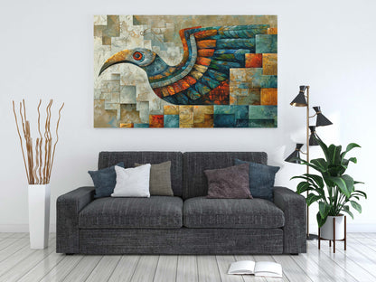 The Eternal Messenger: Abstract Global Mosaic Canvas