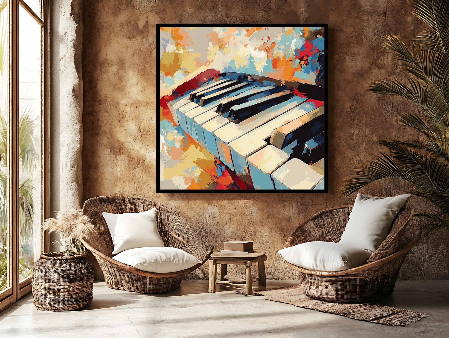Colorful Abstract Piano Keys - Vibrant Canvas Art Print