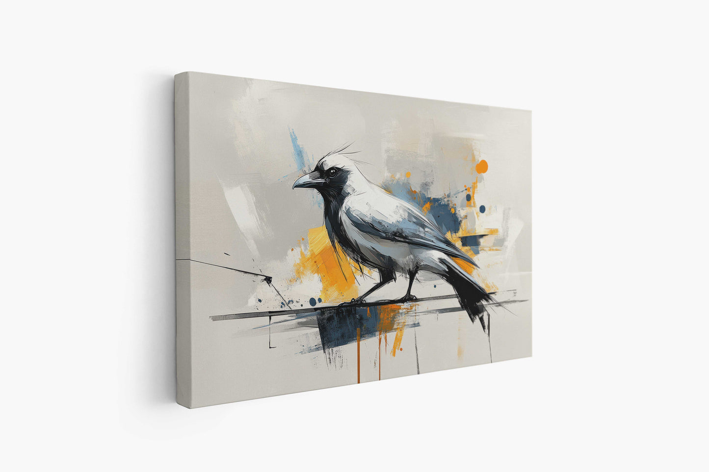 "The Maverick" | Abstract White Crow Modern Canvas Art
