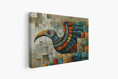 The Eternal Messenger: Abstract Global Mosaic Canvas