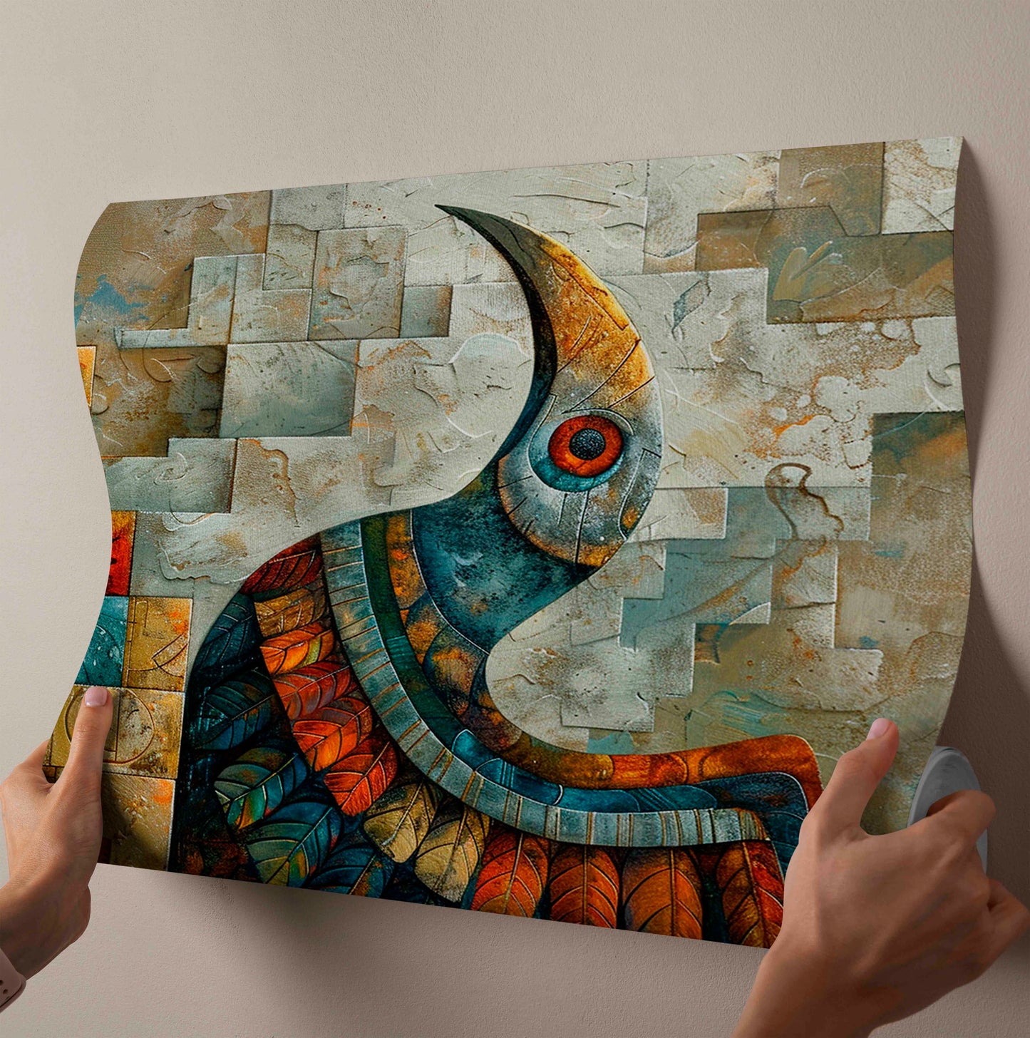 The Eternal Messenger: Abstract Global Mosaic Canvas