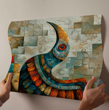 The Eternal Messenger: Abstract Global Mosaic Canvas