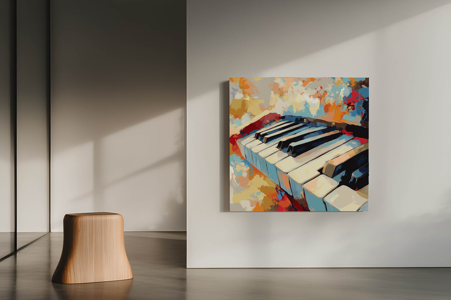 Colorful Abstract Piano Keys - Vibrant Canvas Art Print