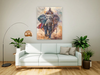 Vibrant Watercolor Splatter Elephant - Canvas Wall Art