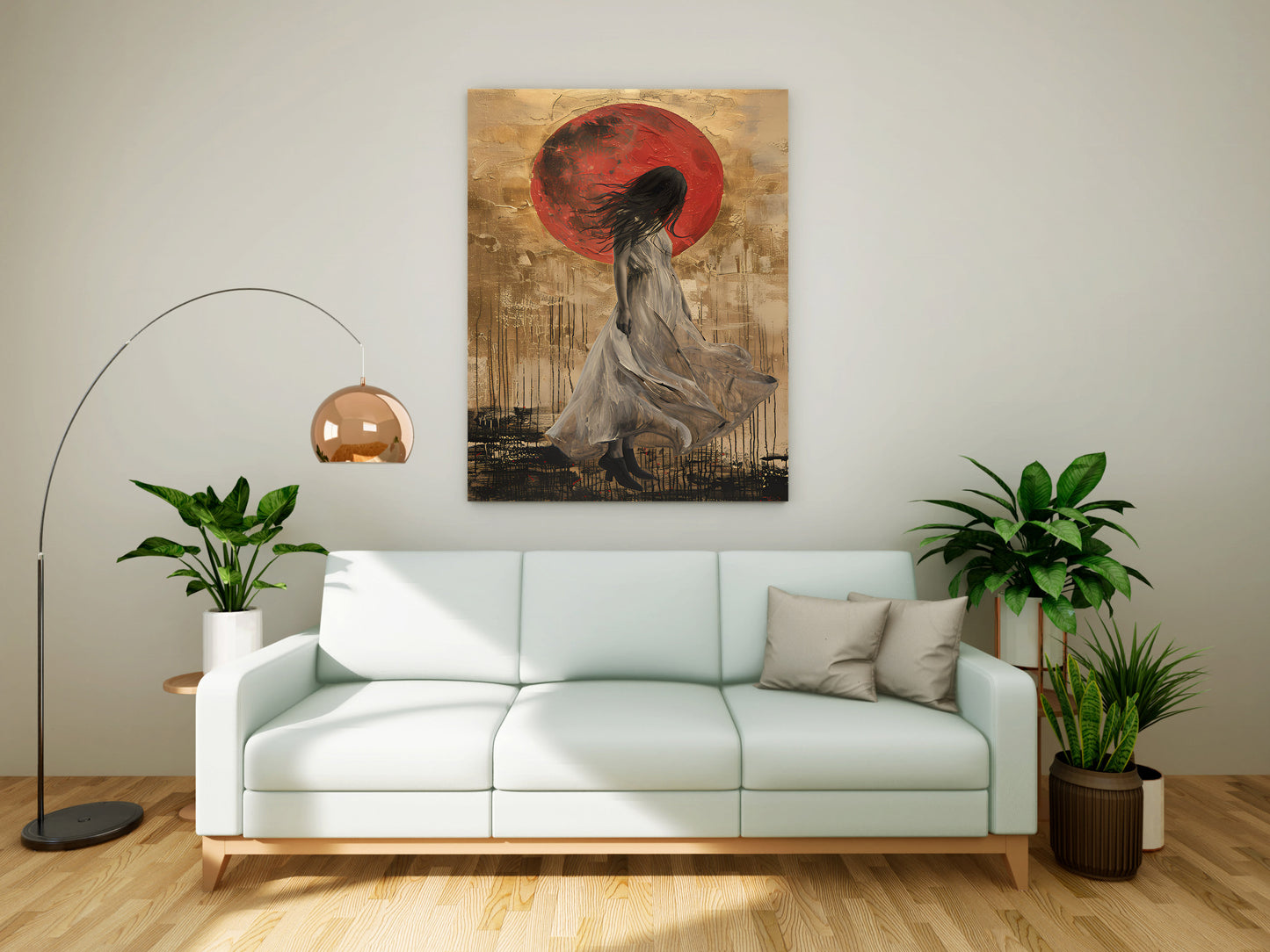Crimson Eclipse: The Lone Wanderer Canvas Painting