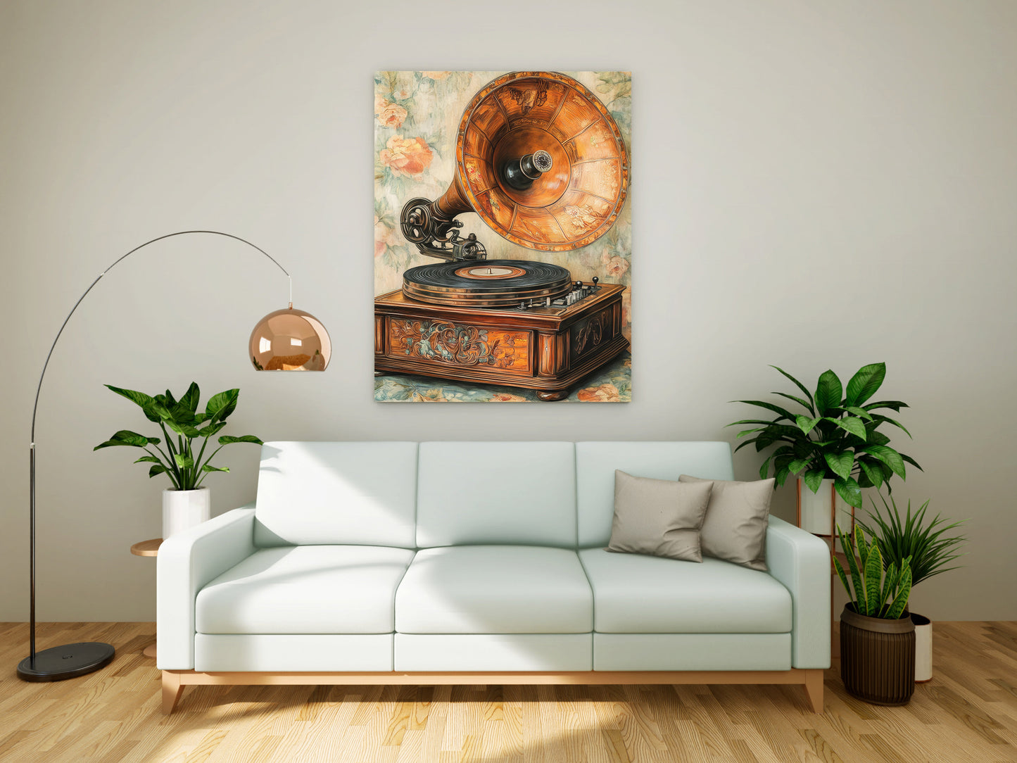 Vintage Gramophone Canvas Art - Retro Music Room Decor