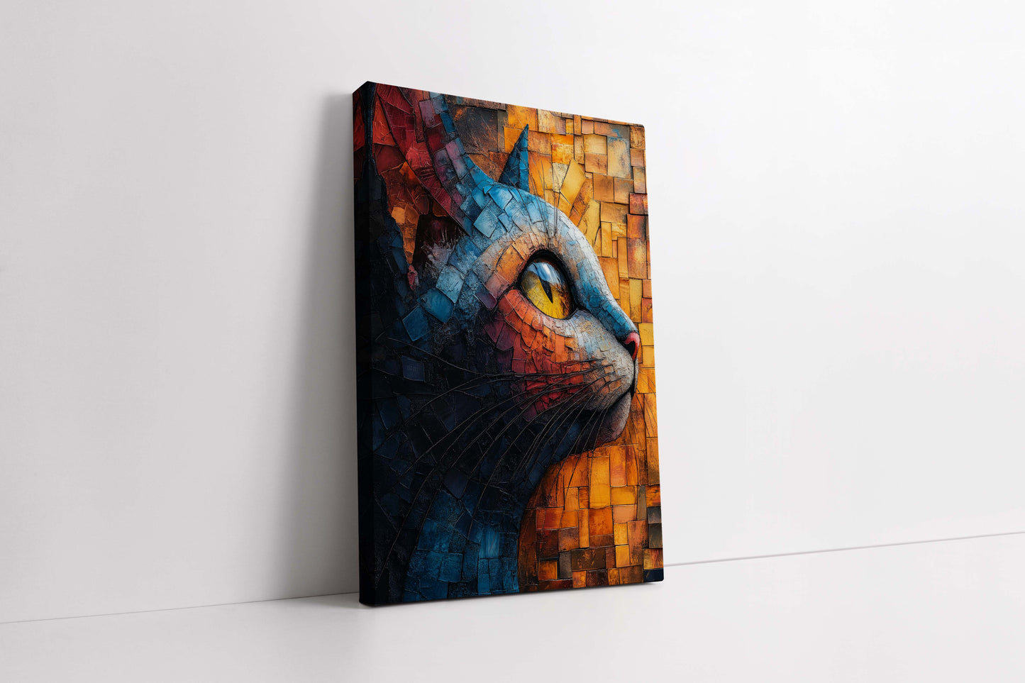 Majestic Cat - Mosaic Style Canvas Painting