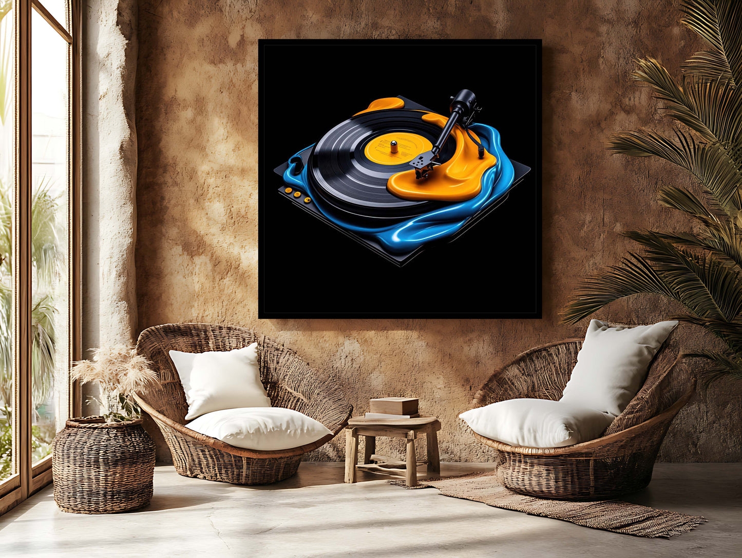 Liquid Rhythm | Surreal Melting Turntable Abstract Canvas Art