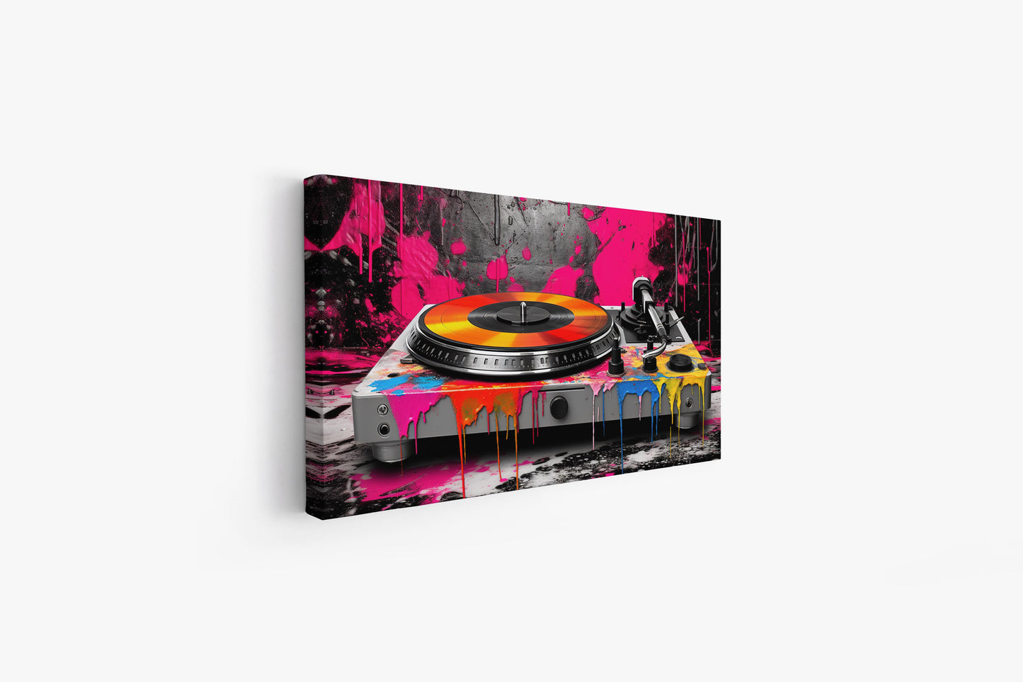 Custom Paint Splatter Turntable - Vibrant Functional Art Piece