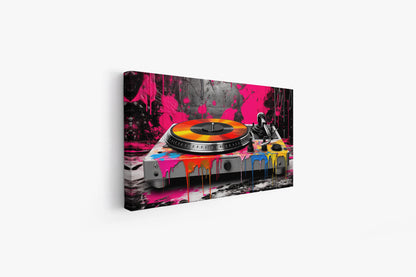 Custom Paint Splatter Turntable - Vibrant Functional Art Piece