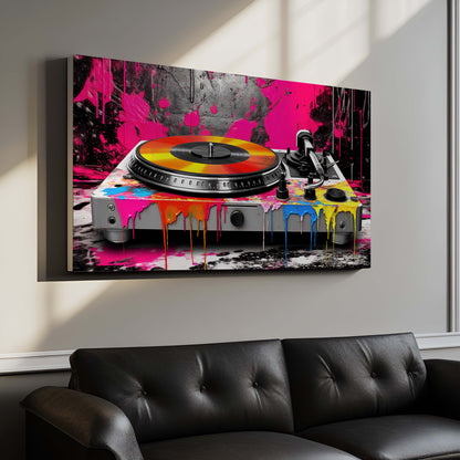 Custom Paint Splatter Turntable - Vibrant Functional Art Piece