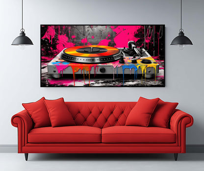 Custom Paint Splatter Turntable - Vibrant Functional Art Piece