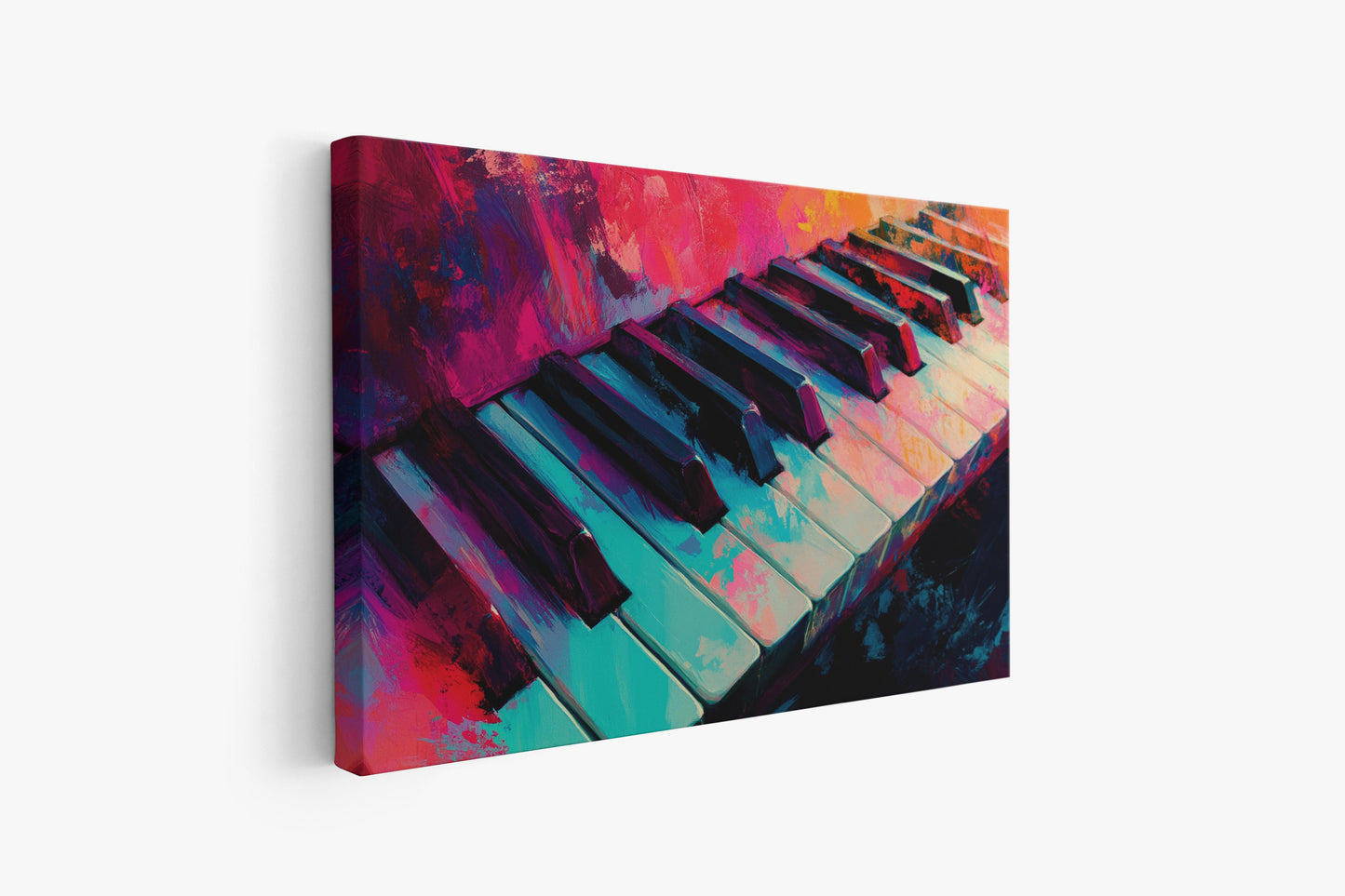 Vibrant Abstract Piano Keyboard Oil Painting Print