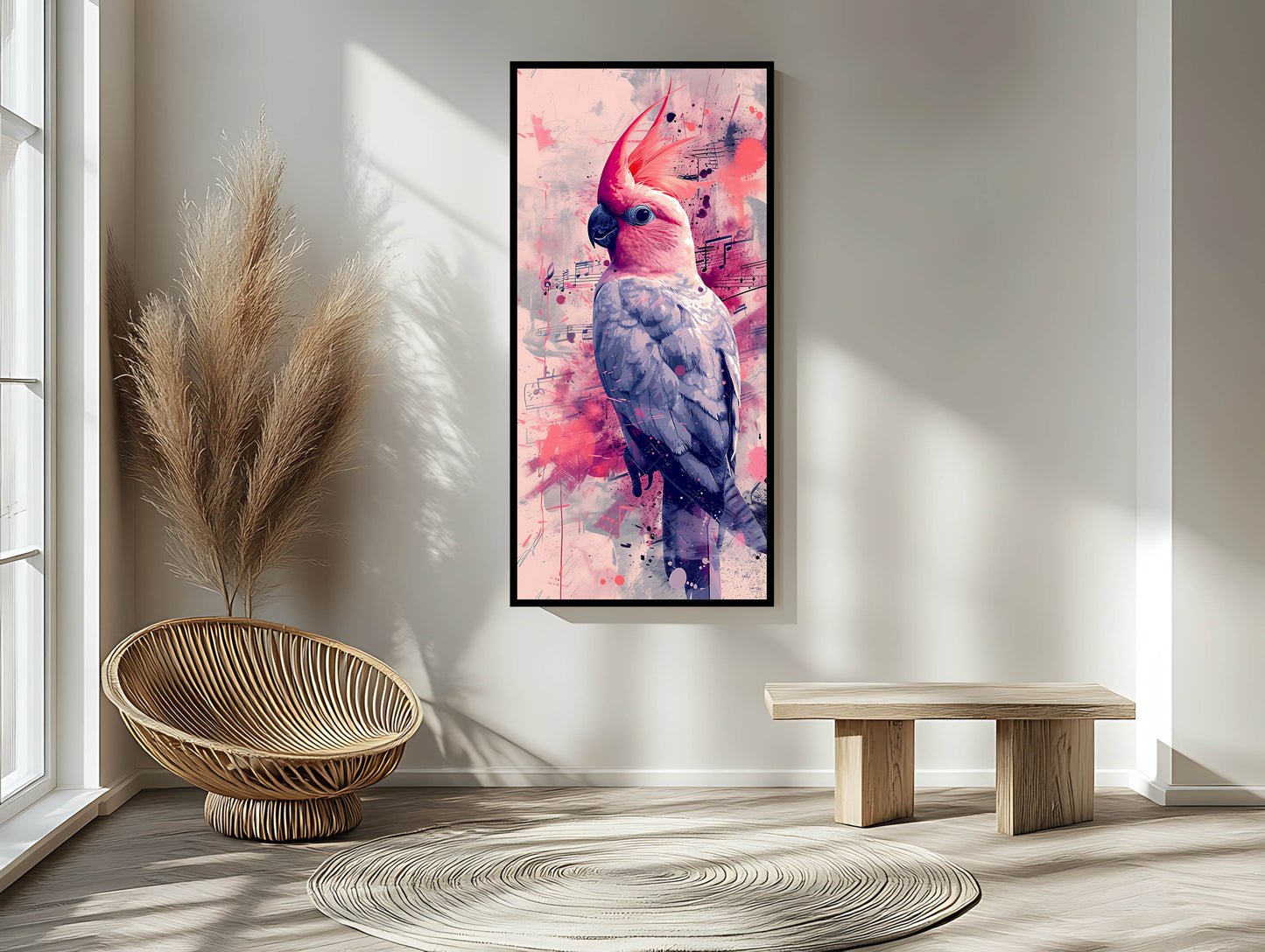 Galah Cockatoo "Symphony in Pink" – Abstract Watercolor & Ink Art Print