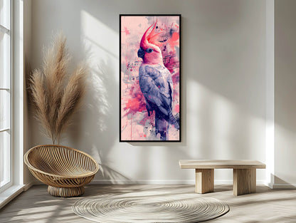 Galah Cockatoo "Symphony in Pink" – Abstract Watercolor & Ink Art Print