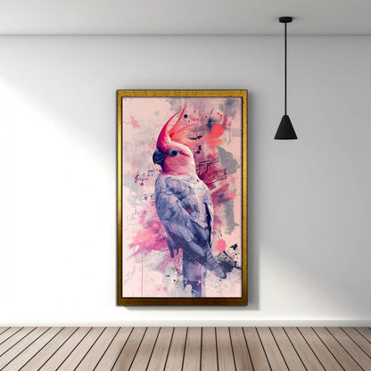 Galah Cockatoo "Symphony in Pink" – Abstract Watercolor & Ink Art Print