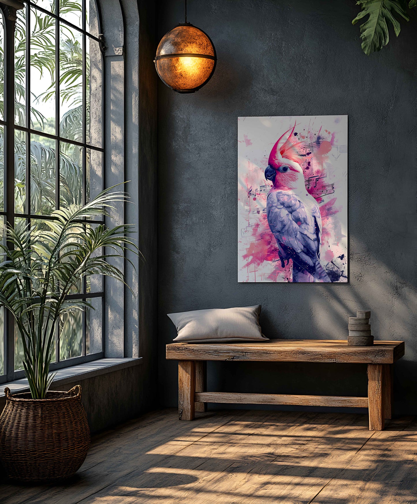 Galah Cockatoo "Symphony in Pink" – Abstract Watercolor & Ink Art Print