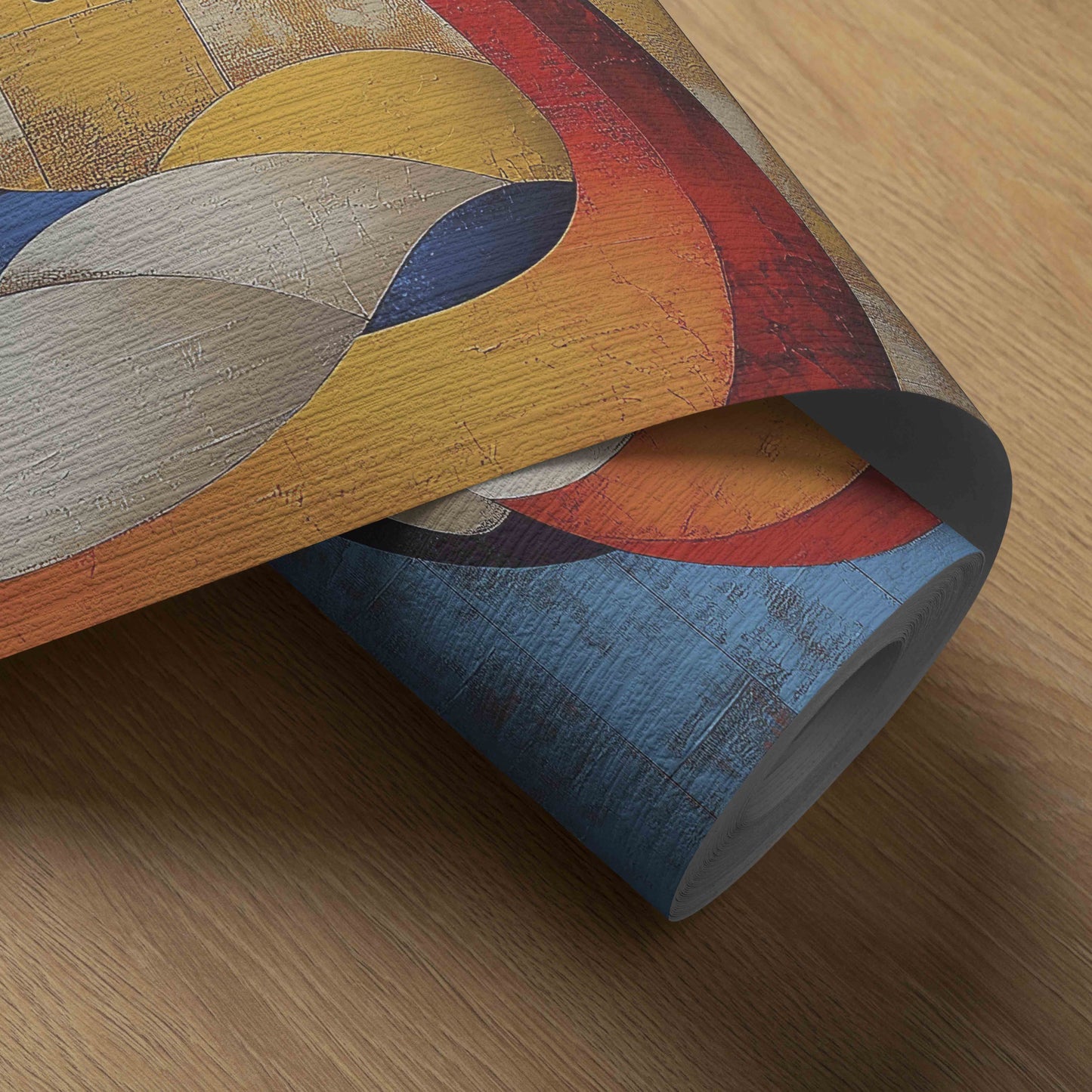 Abstract Geometric Swans Art Print - Modern Colorful Wall Decor