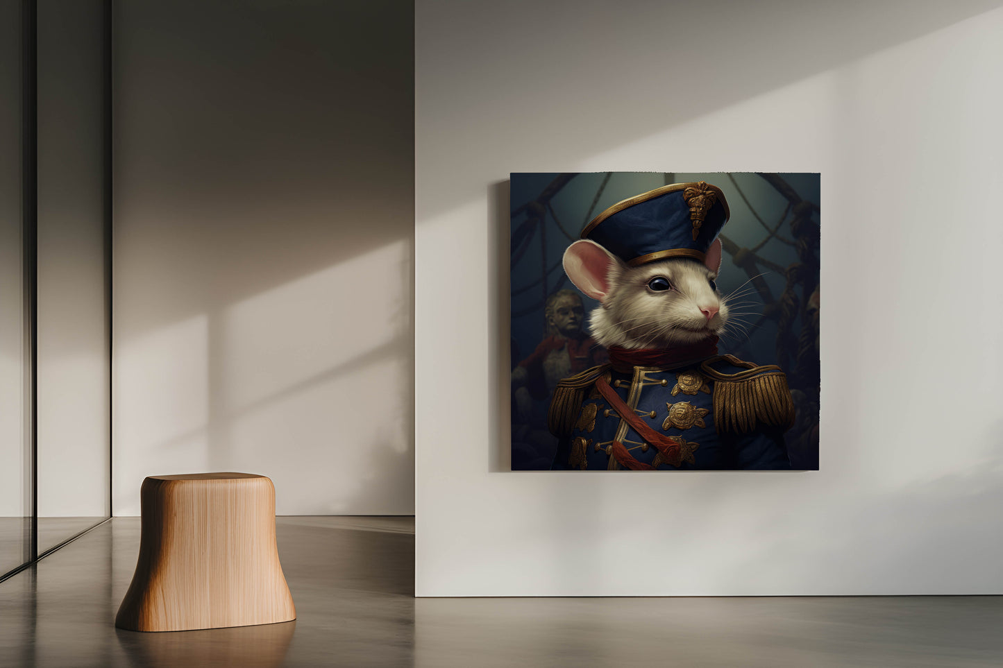 Admiral Whiskers: The Noble Mouse Commander - Canvas Art