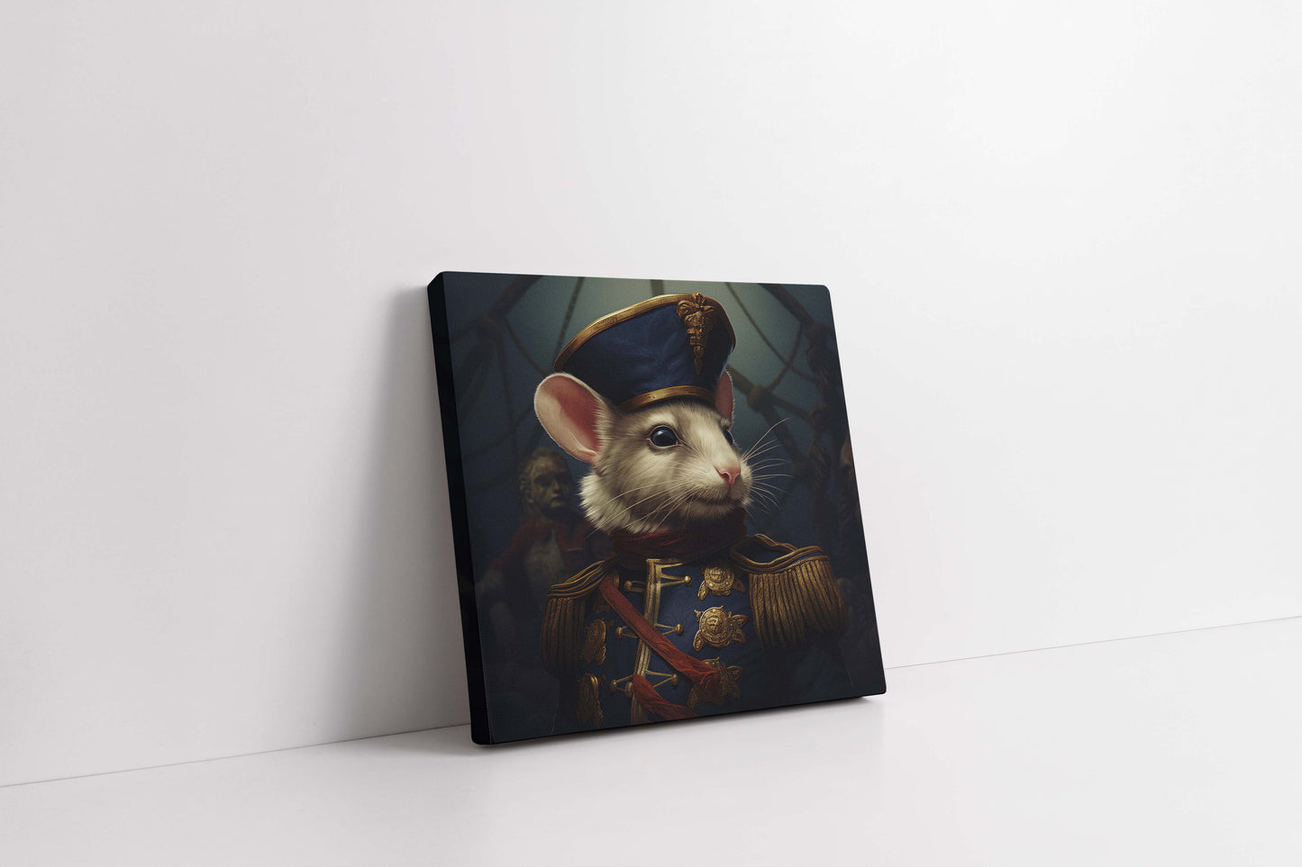Admiral Whiskers: The Noble Mouse Commander - Canvas Art