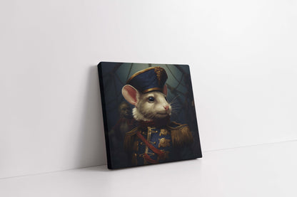 Admiral Whiskers: The Noble Mouse Commander - Canvas Art