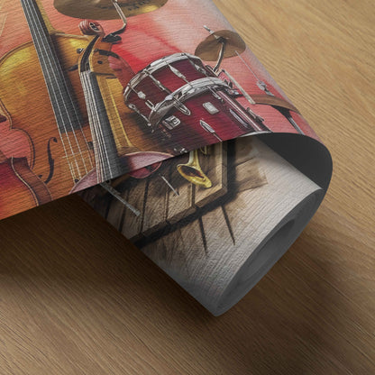 "Warm Harmony" - Vintage Watercolor Musical Ensemble Art Print