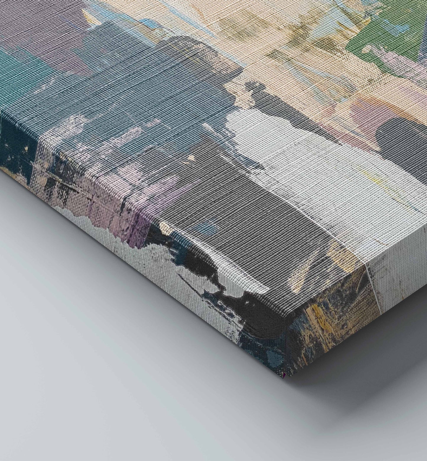 Surreal Bird and Sun Abstract Art Print - Blue, Orange, and Gold Geometric Design