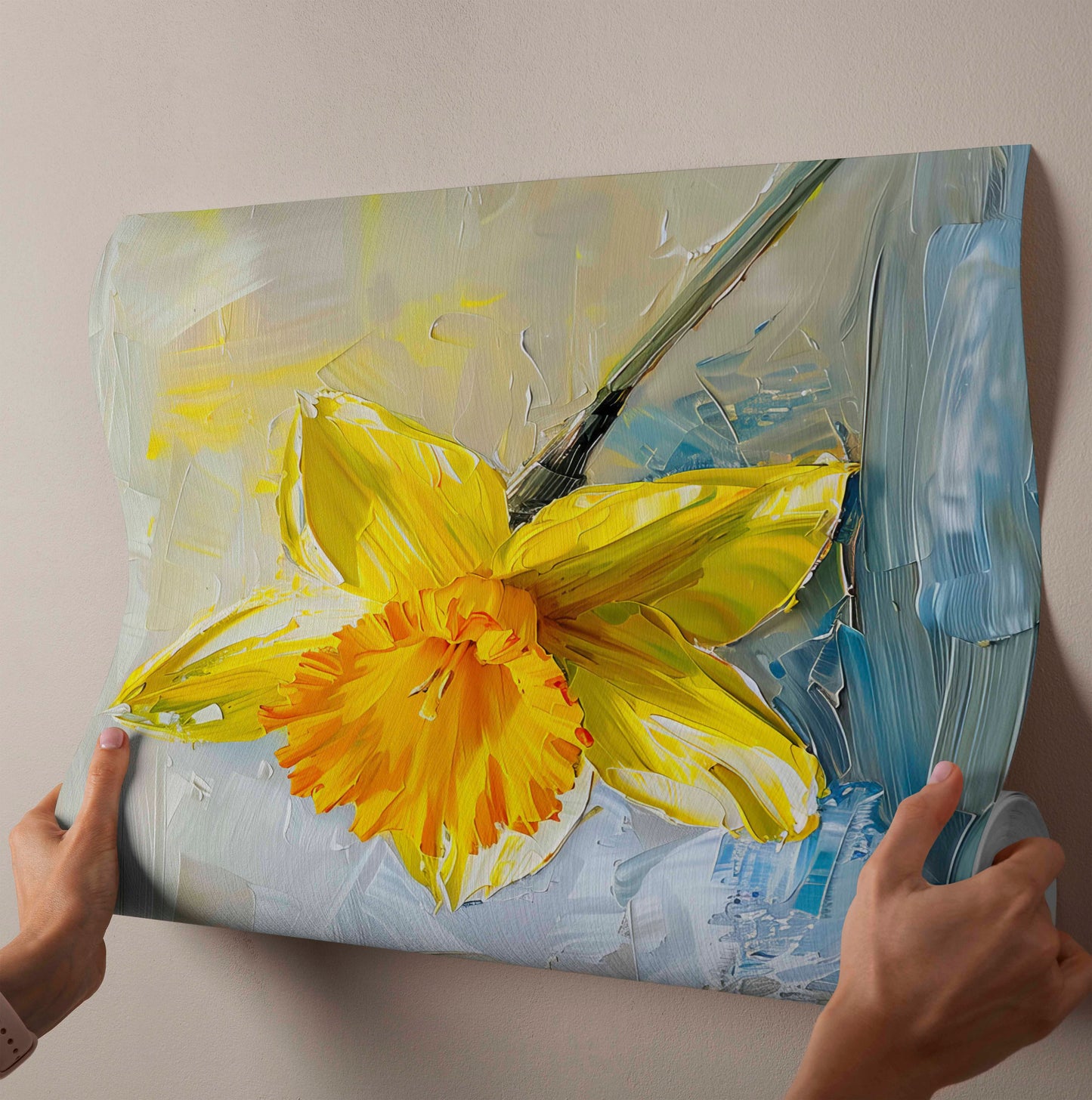 Spring Floral Wall Decor, Palette Knife Botanical Art