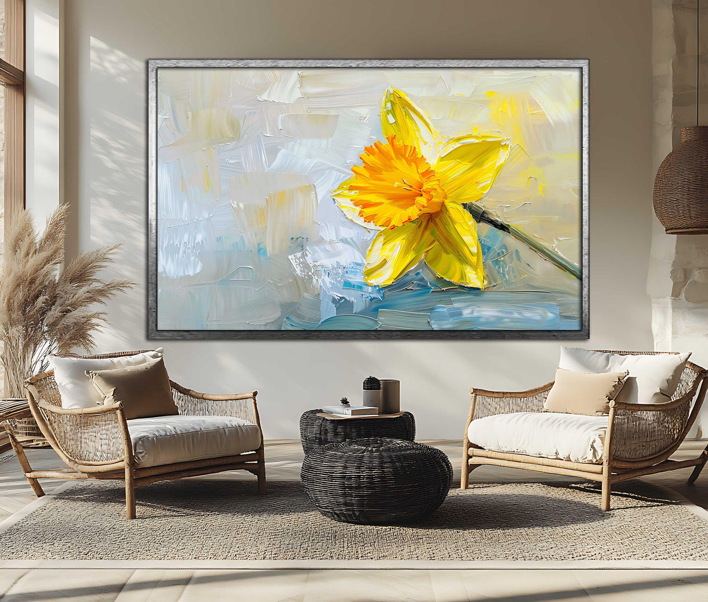 Spring Floral Wall Decor, Palette Knife Botanical Art