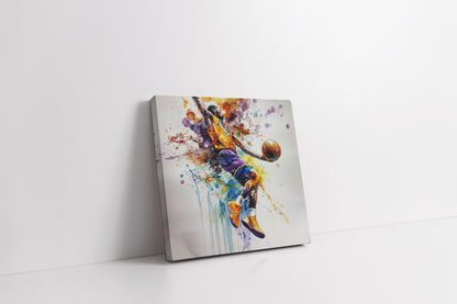 Kobe Bryant "In Motion" Dunk – Vibrant Watercolor Splatter Art Print