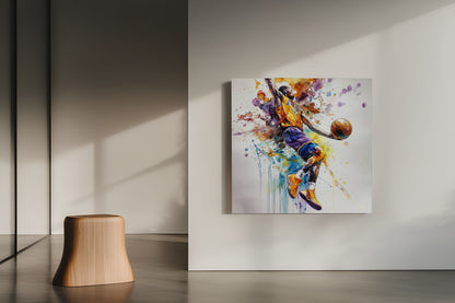 Kobe Bryant "In Motion" Dunk – Vibrant Watercolor Splatter Art Print