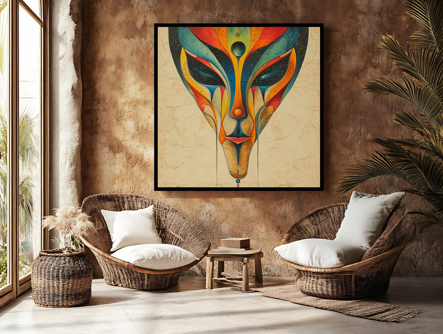 "Celestial Gaze" – Surreal Visionary Portrait Canvas Painting