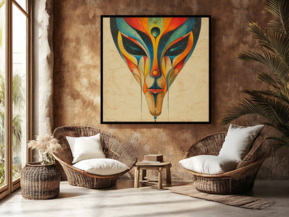 "Celestial Gaze" – Surreal Visionary Portrait Canvas Painting