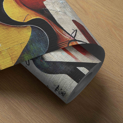 Abstract Cello & Cityscape - Vibrant Cubist Canvas Print