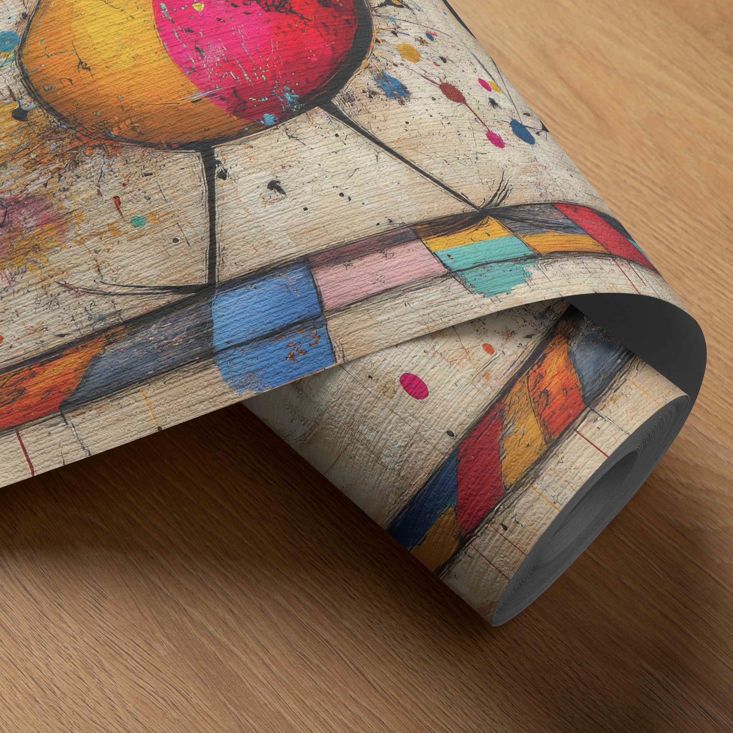 Whimsical Abstract Bird Painting - Colorful Splatter Art Canvas Print