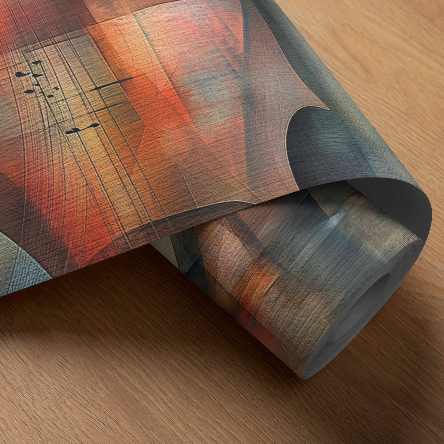"Musical Fragments" - Abstract Violin Cubist Art Print