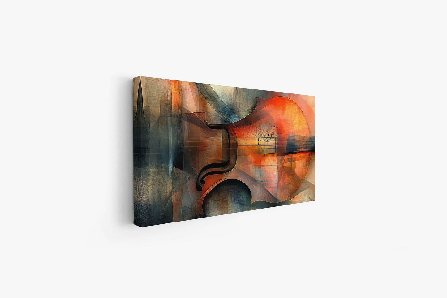 "Musical Fragments" - Abstract Violin Cubist Art Print