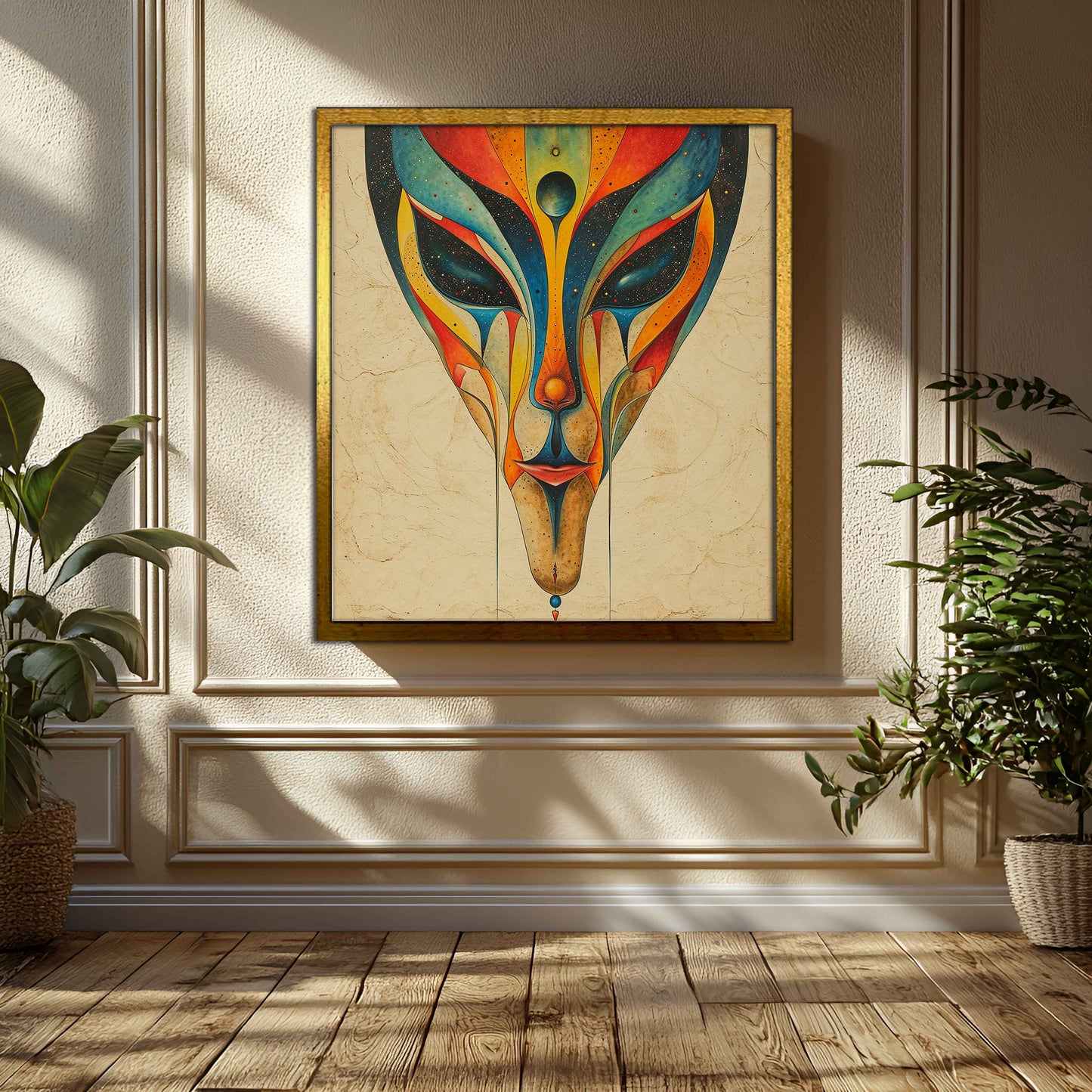 "Celestial Gaze" – Surreal Visionary Portrait Canvas Painting