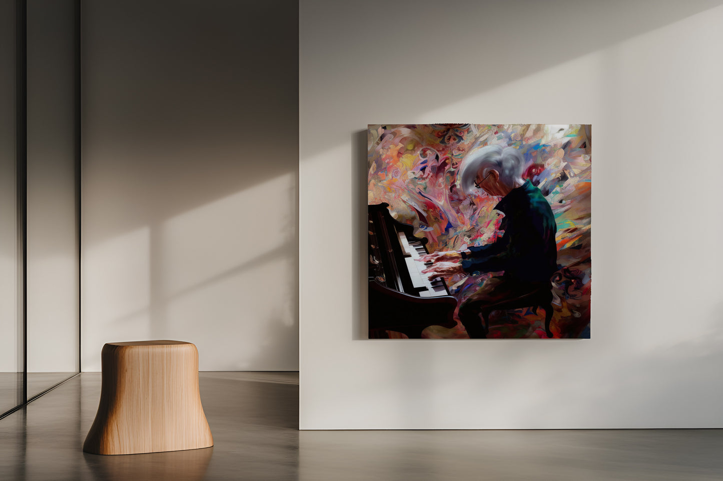 "Timeless Harmony: Abstract Pianist Art Print"