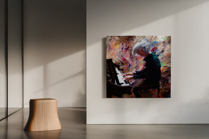 "Timeless Harmony: Abstract Pianist Art Print"